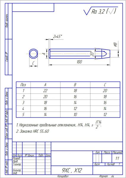 Клеймение на чертеже